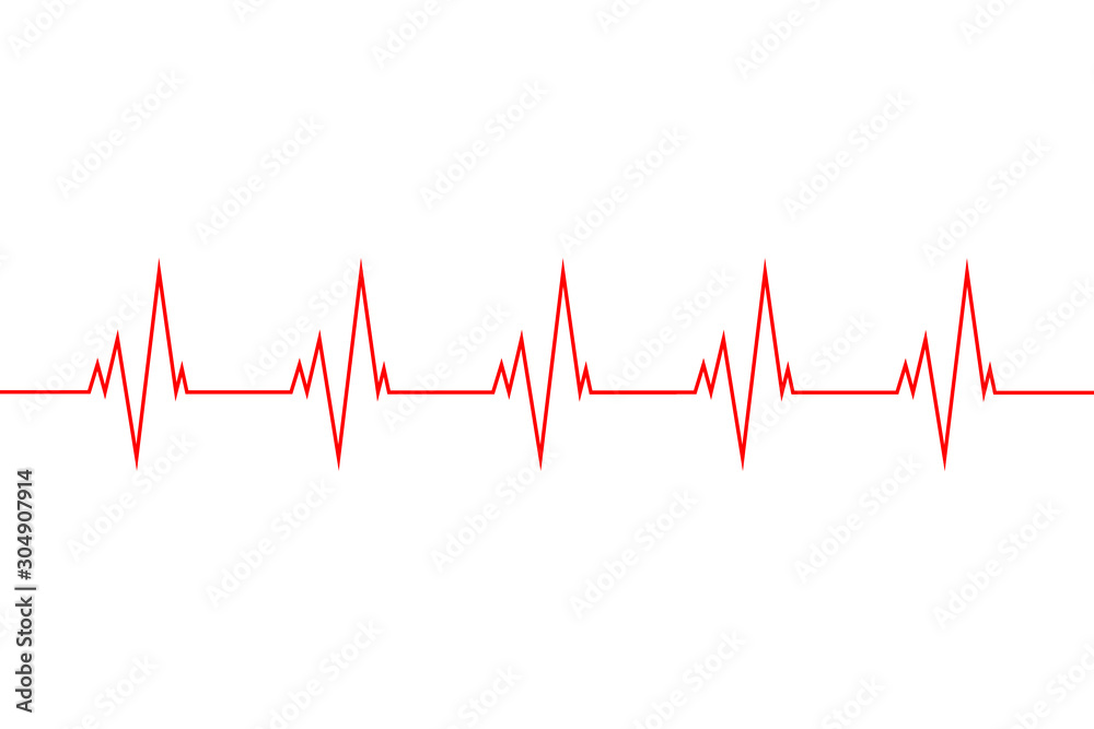 Vector illustration of a red line heartbeat Vector illustration of a red line heartbeat