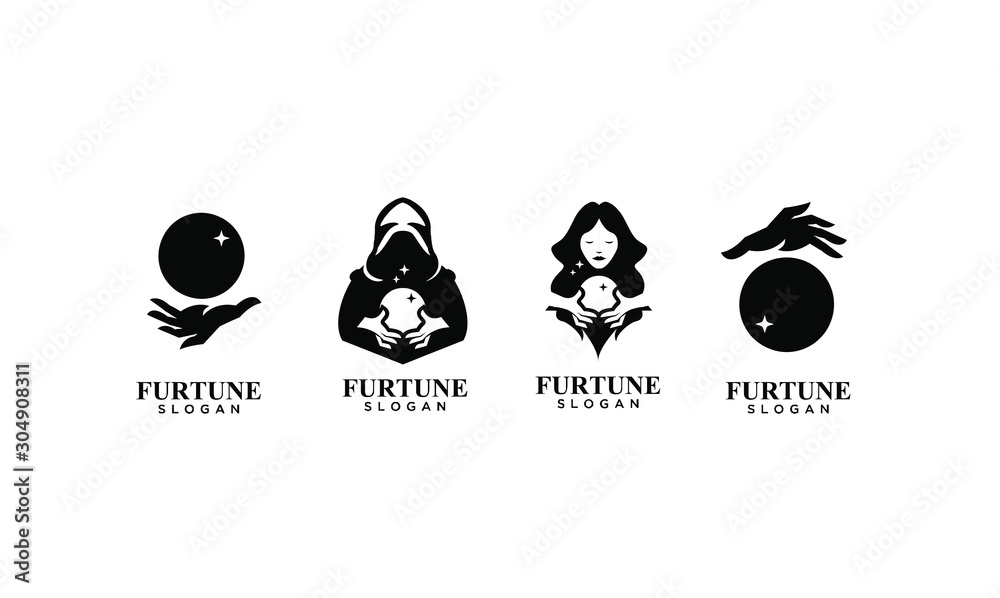 set of fortune teller logo icon design vector illustration Stock Vector