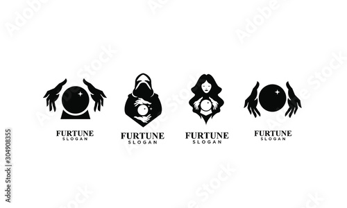 set of fortune teller logo icon design vector illustration