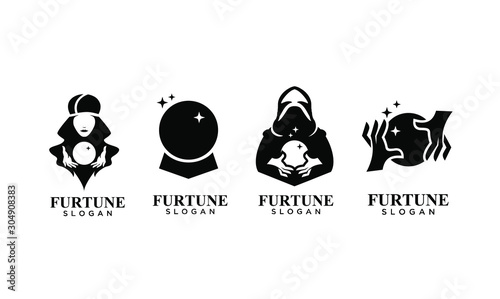 set of fortune teller logo icon design vector illustration