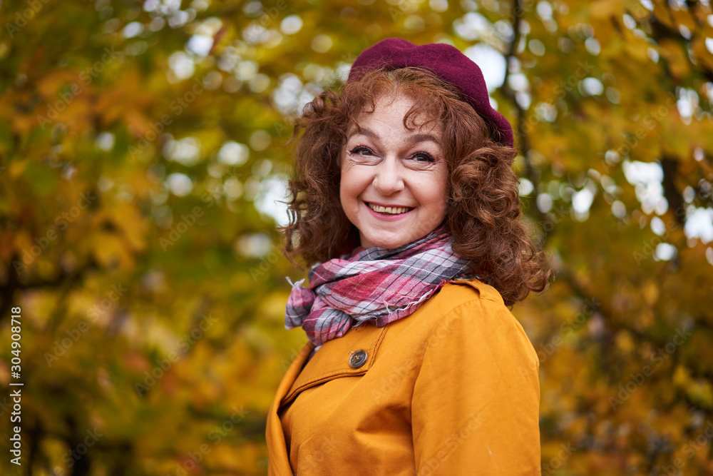Autumnal portrait of a mature woman Autumnal portrait of a mature woman