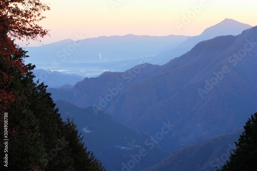 日本・秩父 山頂の風景 