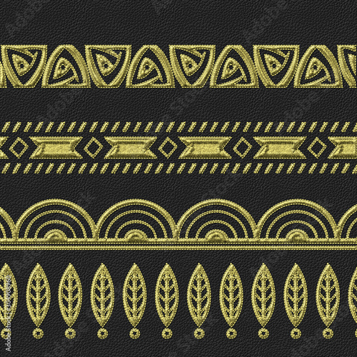 golden embroidery border