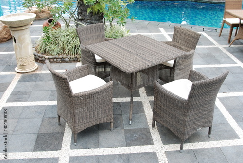 Artistic Ethnic Classy Modern Elegant Luxury Indoor Home Interiors and Outdoor Garden Park Furniture Table Chair Cabinet Accessories from Rattan Plastic Wicker or Wooden Materials for Hotel and House 