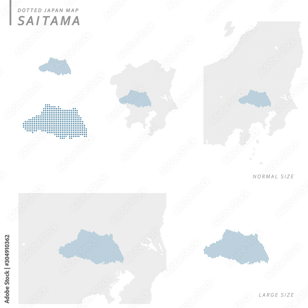Naklejka kropkowana mapa Japonii, Saitama