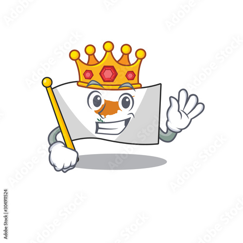 Cartoon flag cyprus isolated in character king