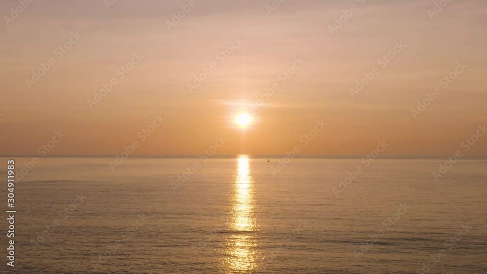 Aerial view of sunrise over the sea Aerial view of sunrise over the sea