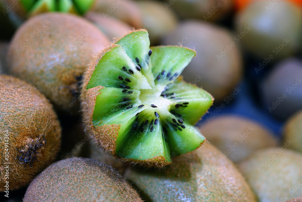 Kiwi fruit cut in half with zigzag edges Stock Photo Adobe Stock