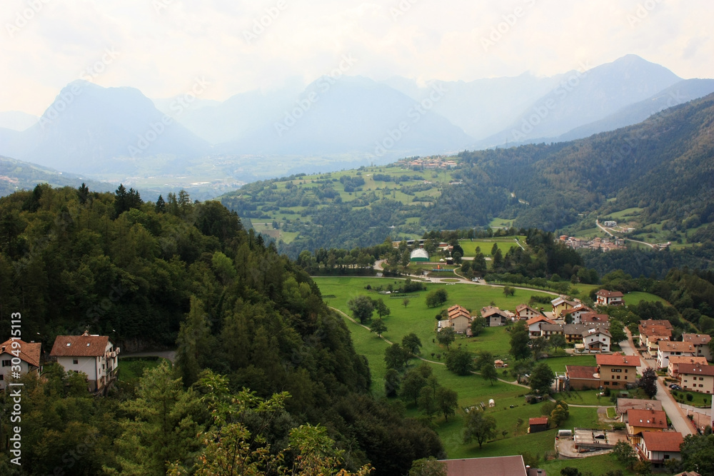 Italian village on the mountainside