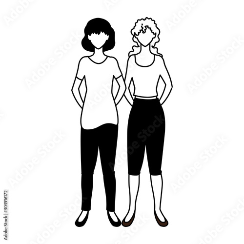 women faceless standing with different poses © djvstock