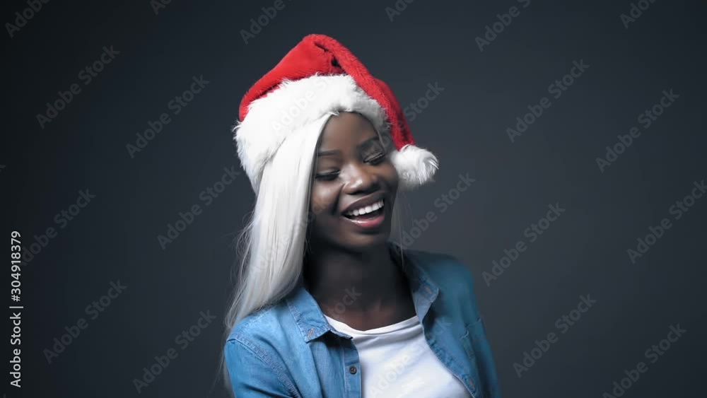 African sexy girl with white hair happy New Year African sexy girl with white hair happy New Year