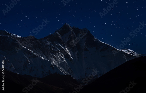 Top of mount Everest at night  Nepal