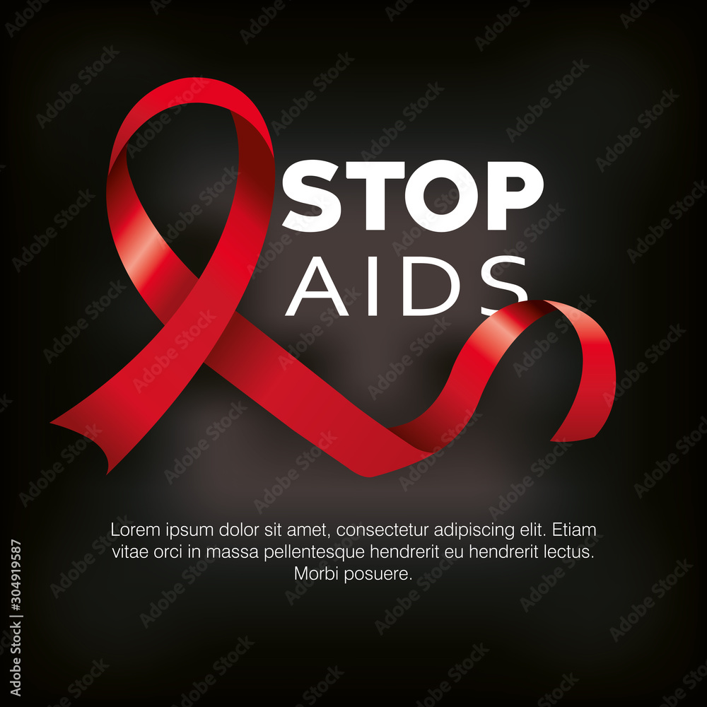 poster stop aids with ribbon vector illustration design poster stop aids with ribbon vector illustration design