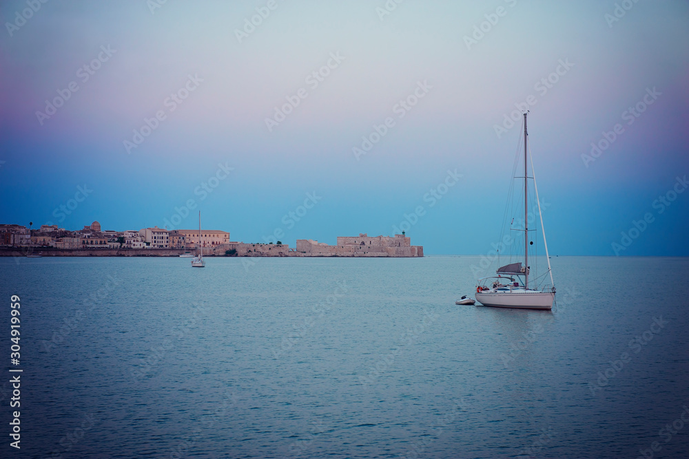 Ortigia Vista dal Mare, Siracusa in Sicilia Ortigia Vista dal Mare, Siracusa in Sicilia