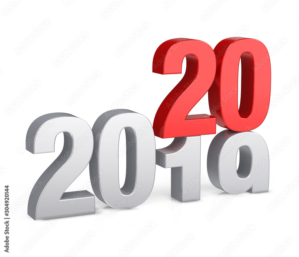 New Year 2020 Concept Isolated New Year 2020 Concept Isolated