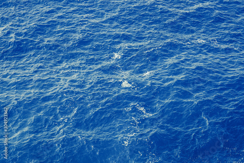 Blue sea surface with waves aerial view © hdesert