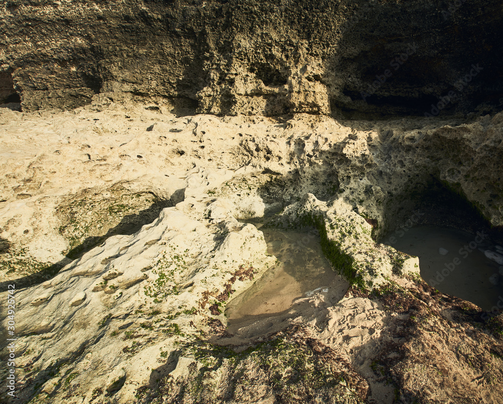Fototapeta premium Bali island panoramic high resolution landscape ocean rock and sand beach
