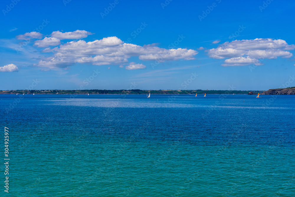 Landscape with yachts in Camaret-sur-Mer . Finister. Brittany. France