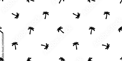 palm tree seamless pattern coconut tree vector island tropical ocean beach summer scarf isolated tile background repeat wallpaper cartoon illustration design