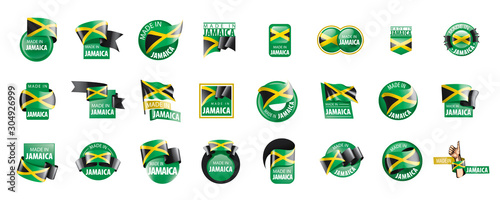 Jamaica flag, vector illustration on a white background