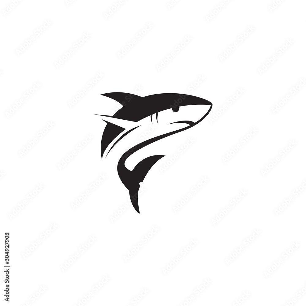 Fototapeta premium shark fish vector silhouette logo template