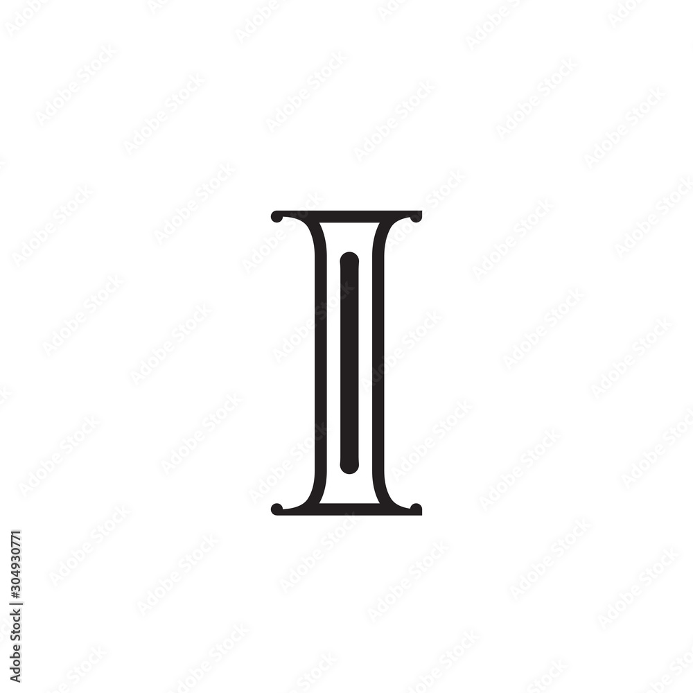 Abstract pillar form letter I for logo design icon