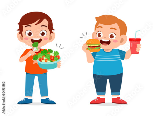 cute kids boys healthy an unhealthy set