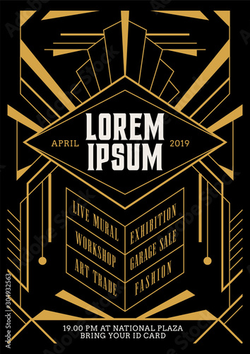 Art Deco Flyer Design Decorative Frame