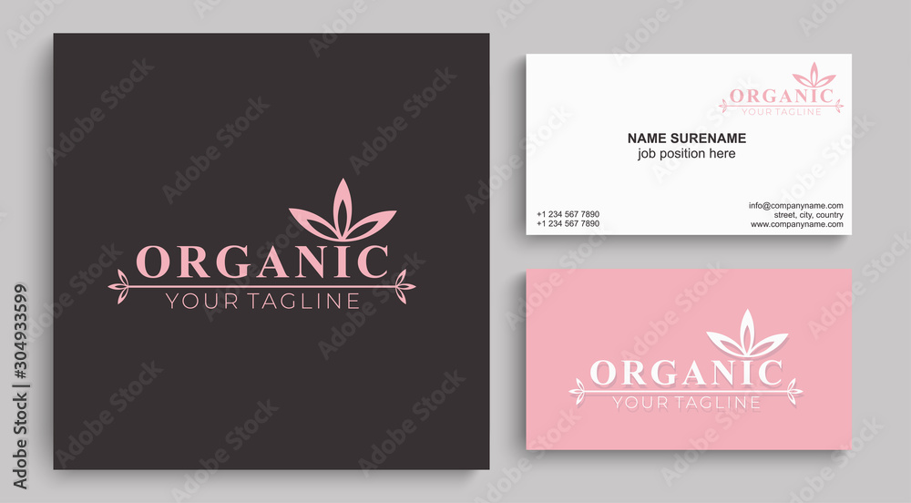 Lotus Logo. Organic. Flower icon abstract design vector template business card. Lotus SPA icon. Logo for Spa, massage, beauty salon, yoga, cosmetics, hotel, fashion.