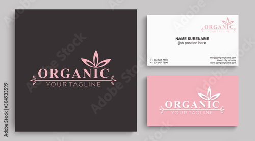 Lotus Logo. Organic. Flower icon abstract design vector template business card. Lotus SPA icon. Logo for Spa  massage  beauty salon  yoga  cosmetics  hotel  fashion.
