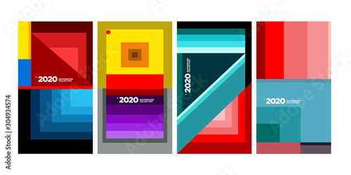2020 vector geometric and abstract colorful background collection. Background for social media story, website, banner, poster, and digital media.