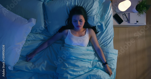Photography asian woman has insomnia