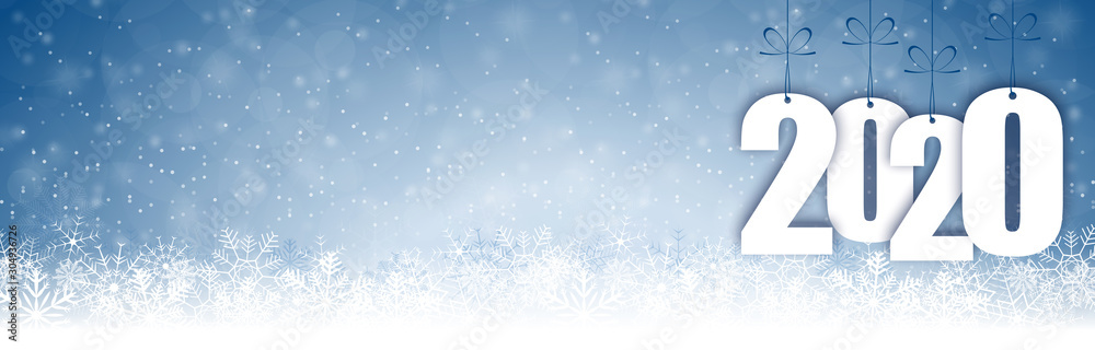 snow fall background for christmas and New Year 2020 - obrazy, fototapety, plakaty 