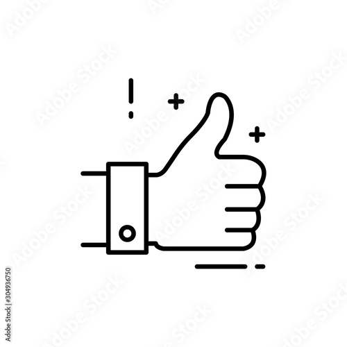 Thumbs Up Vector Line Icon