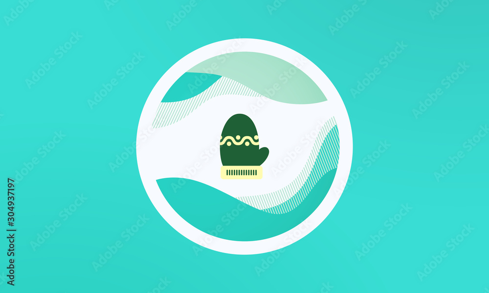 winter gloves icon isolated on abstract background. vector winter icon. Abstract banner with liquid shapes. Vector Illustration winter gloves icon isolated on abstract background. vector winter icon. Abstract banner with liquid shapes. Vector Illustration