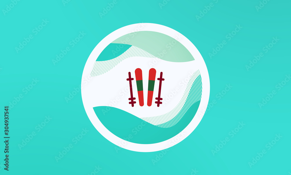 ski board icon isolated on abstract background. vector winter icon. Abstract banner with liquid shapes. Vector Illustration ski board icon isolated on abstract background. vector winter icon. Abstract banner with liquid shapes. Vector Illustration
