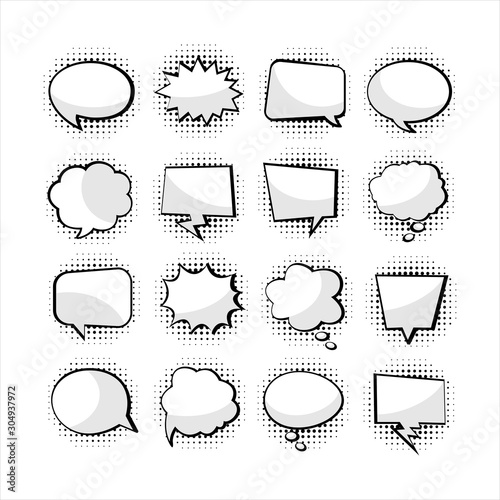 cartoon text baloon blank collection