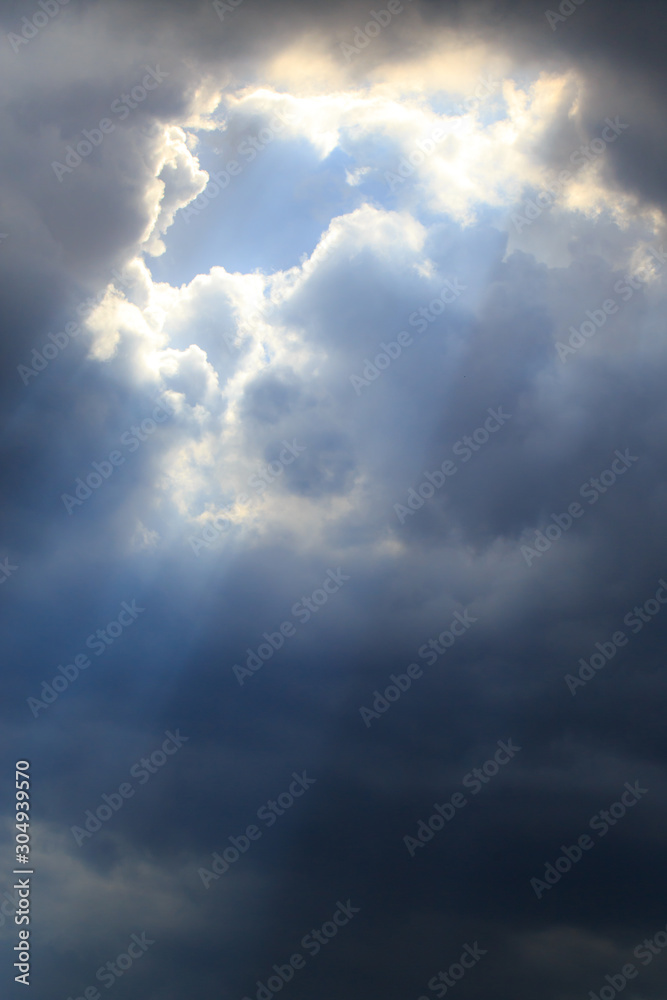 Light of sun from dark clouds like heaven. Light of sun from dark clouds like heaven.