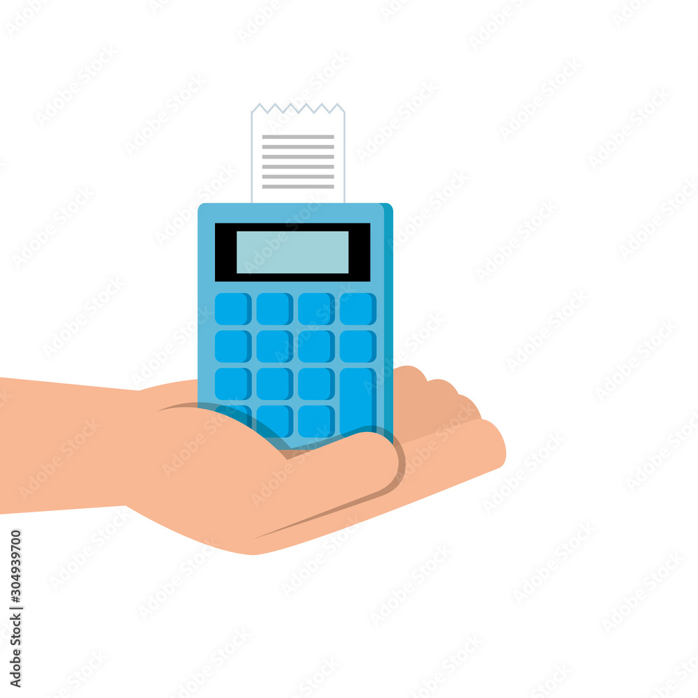 hand with dataphone and voucher isolated icon vector illustration design hand with dataphone and voucher isolated icon vector illustration design