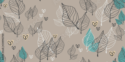 Botanical seamless pattern. Good for leaflets, cards, posters, prints, menu, booklets