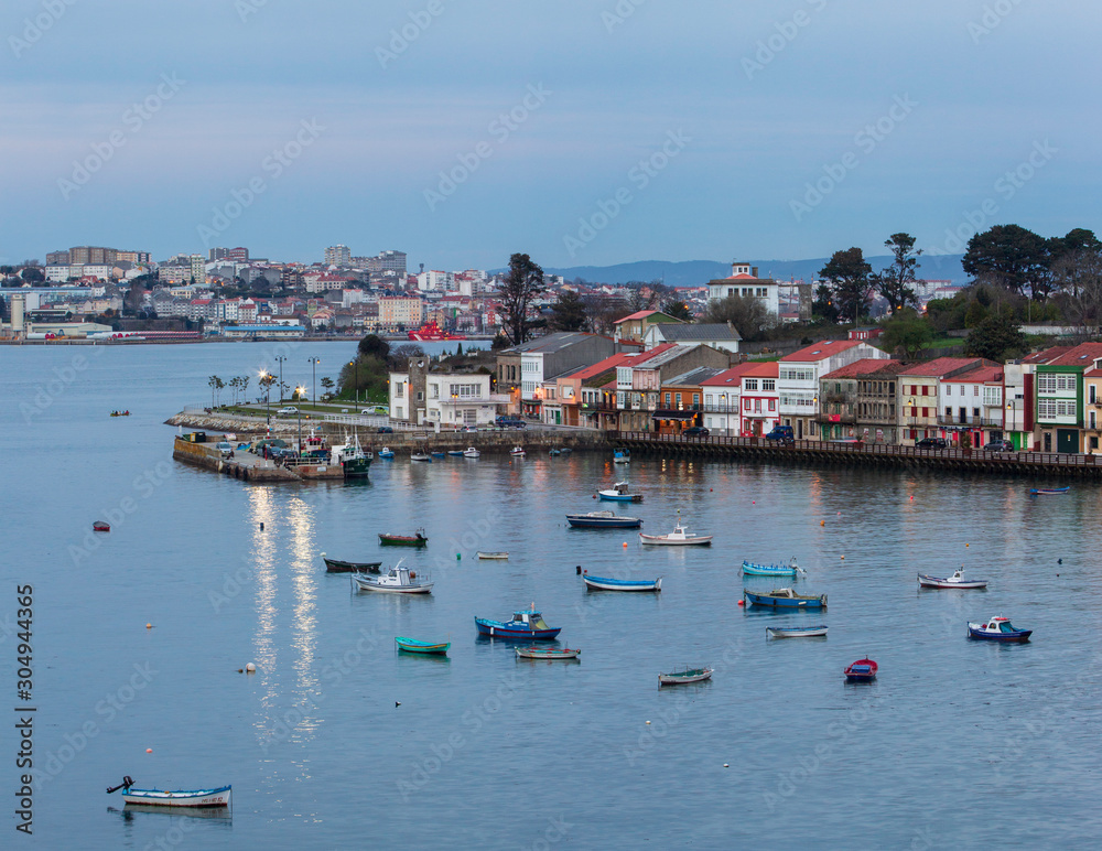 Fishing Town of Mugardos with Ferrol in the Background La Coruña Galicia
