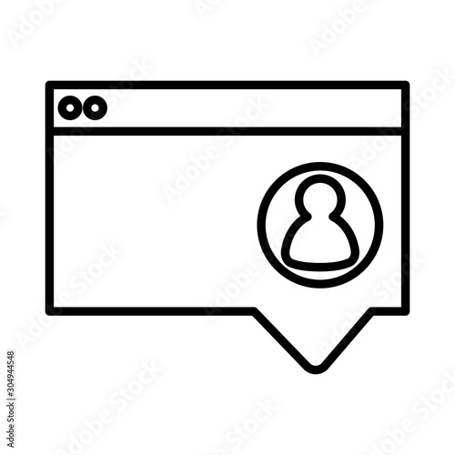 social network profile on white background