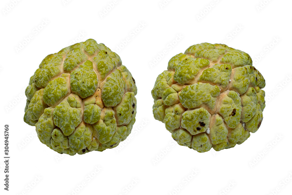 fresh custard apple isolated on white background fresh custard apple isolated on white background
