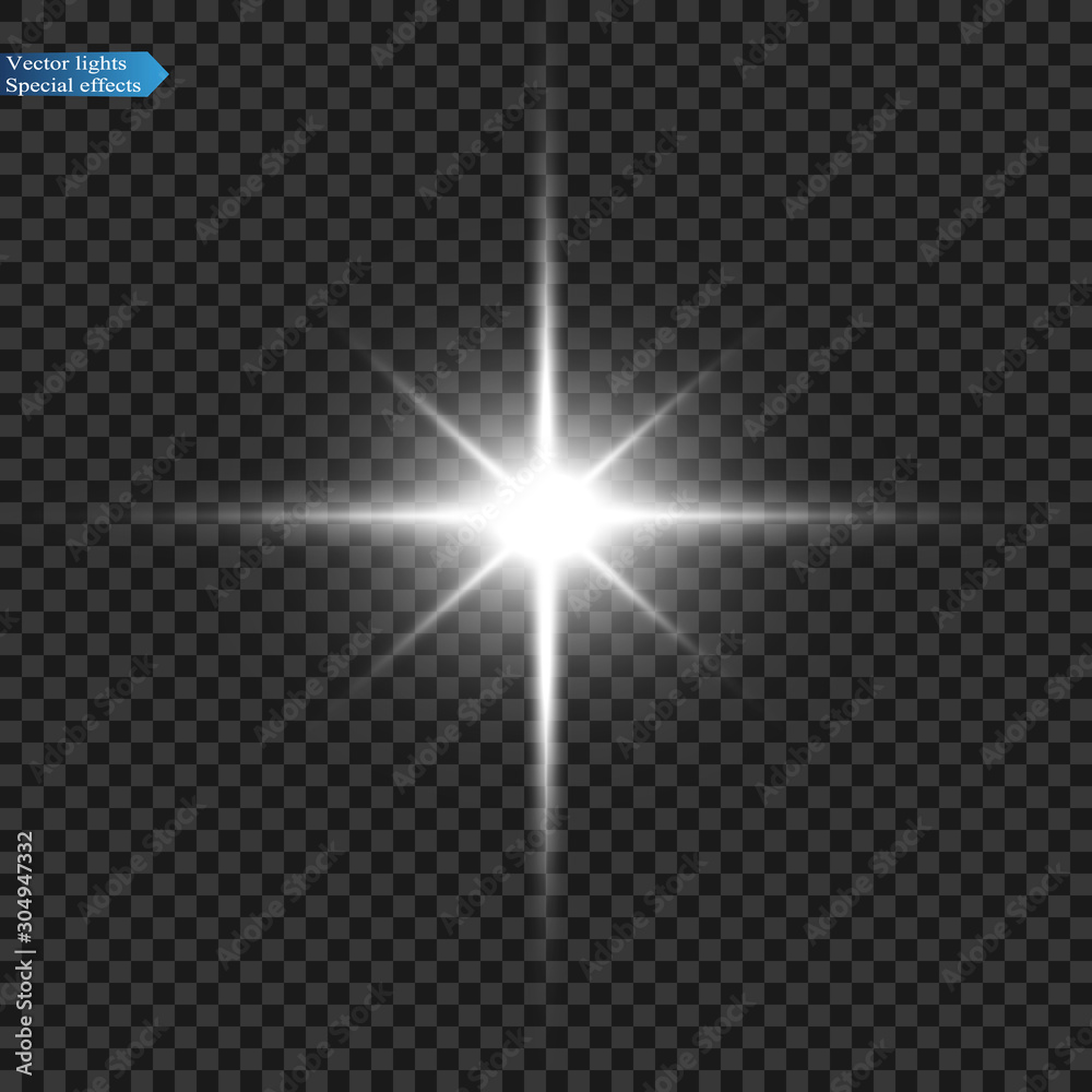 Special flash lens, light effect. The flash blinks with beams and a