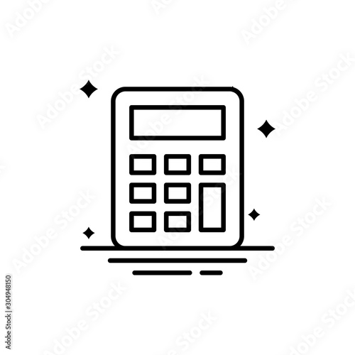 Calculator Vector Line Icon