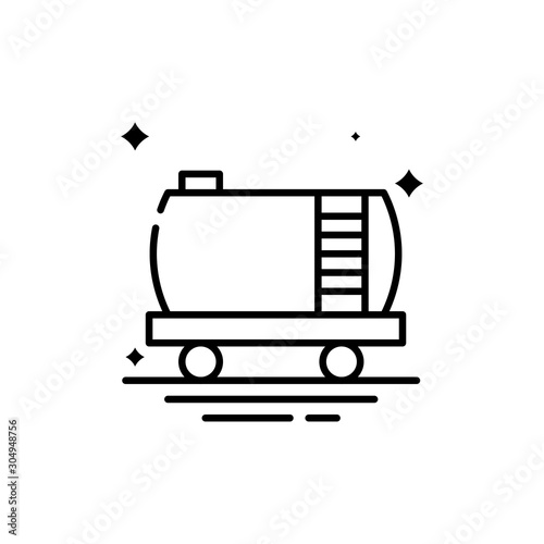 Tanker Vector Line  Icon