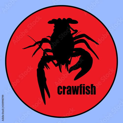 top exclusive crawfish label crawfish silhouette, crayfish icon, lobster sign, crawfish symbol Vector illustration.