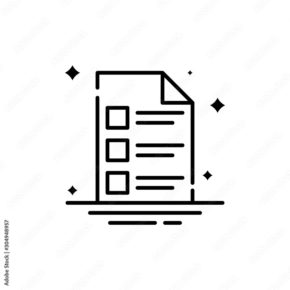 Checklist Vector Line Icon Checklist Vector Line Icon