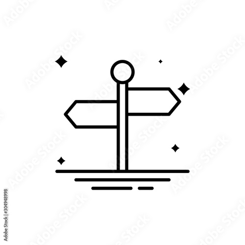 Signpost Vector Line Icon