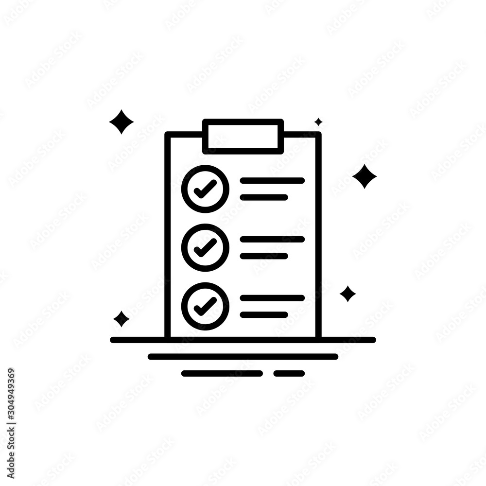 Fototapeta premium Clipboard Vector Line Icon